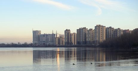 Fototapeta premium View of Neva River on the outskirts of St. Petersburg.