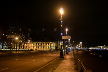 Fototapeta na wymiar University Embankment at night.