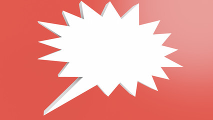 3D render illustration of word balloon icon symbol of communication