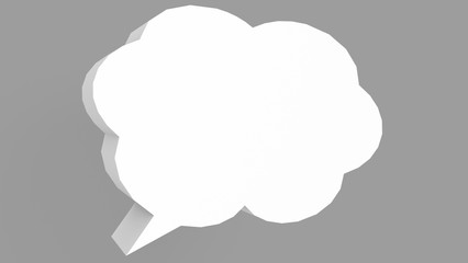 3D render illustration of word balloon icon symbol of communication