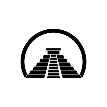 recommend clip art: Chichen Itza pyramid icon isolated on white background