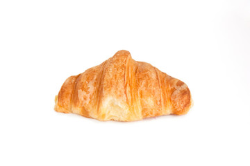 Plain croissant on white background