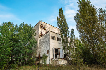 Abandoned buildings of ghost town Pripyat Chornobyl Zone