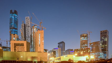 Fototapeta premium Large buildings equipped with the latest technology, King Abdullah Financial District, in the capital, Riyadh, Saudi Arabia