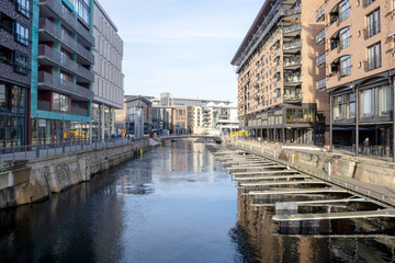 Bolette Brygge in der Innenstadt von Oslo in Norwegen am fr&uuml;hen Nachmittag