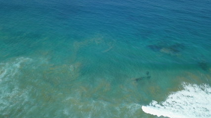 Dawn watching the waves of the sea in the Atlantic Ocean