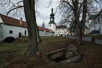 Fototapeta premium Pilgrimage church of Saint John of Nepomuk at Zelena Hora, Zdar nad Sazavou, Czech Republic is the final work of a famous baroque architect Jan Santini Aichel