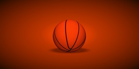 3D Render Orange  Basketball Background