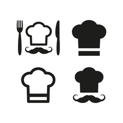 Chef icons on white background.