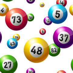 Bingo or Lottery Balls seamless pattern