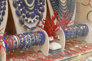 Traditional Adriatic coral and lapis jewelry