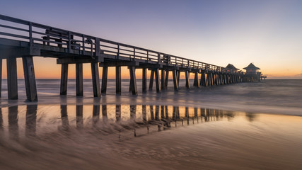 Old Naples pier, Florida, USA. Coastel dream with old and beauftiful architecture in Gulf of Mexico.