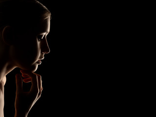 serious female silhouette