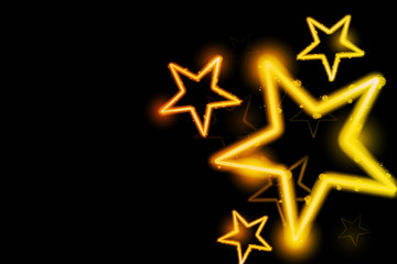 golden stars on black background