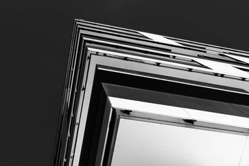 Cityscape office buildings with modern corporate architecture. Exterior of a modern office building. Modern flat buildings