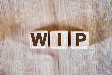 WIP - Abbreviation of work in progress on wood