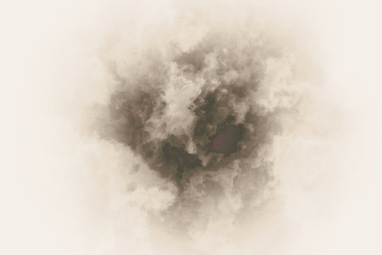 Eye of the storm, inside view - background with hurrigane whirlwind - sky during the onset of a hurricane