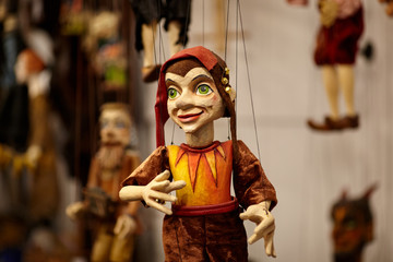 Czech collectible wooden puppet dolls