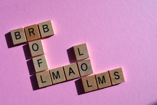 Acronyms in crossword form, internet slang