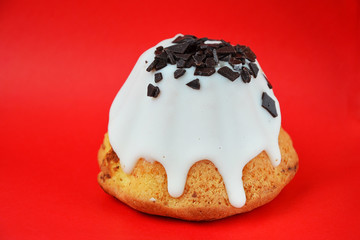 mini cupcake on a red background 