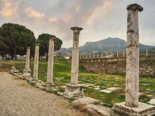 Columns in the Ancient City of Sardis, once the capitol city of Ancient Lydia. 