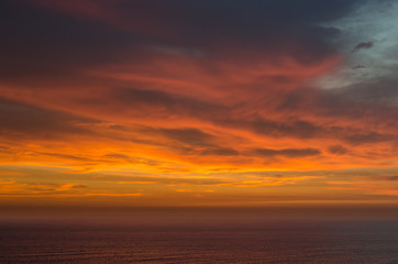 Fototapeta na wymiar Orange sky after sunset