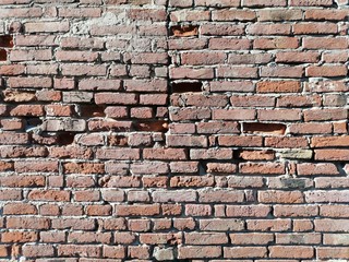 old red brick wall background
