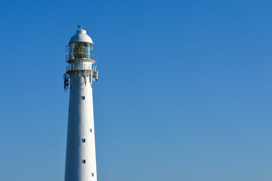 Slangkop Lighthouse Tower With Clear Blue Sky, Cape Town, South Africa