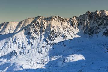 Fototapeta na wymiar Winter mountain in Poland from Tatras - Kasprowy Wierch