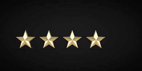 3D Render Rating Stars Background