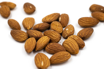 almonds isolated on white background