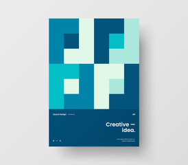 Amazing business presentation vector A4 vertical orientation front page mock up. Modern corporate report cover abstract geometric illustration design layout. Company identity brochure template.