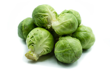 brussels sprouts isolated on white background