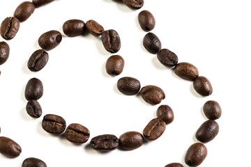 Coffee love concept made of coffee beans