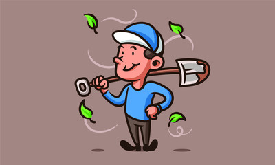 Gardening retro illustration