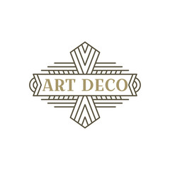 Art deco logo. Vintage label design. Retro badges. Vector image.