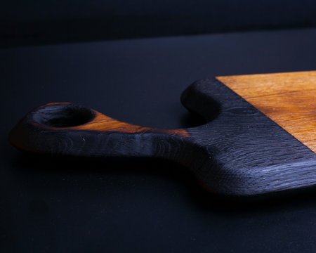 Chopping Cutting Board Block On Wooden Texture Background