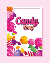 poster of candy shop with caramels