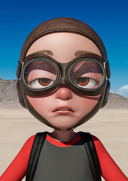 little boy cartoon doing a depressed expression
