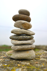 Fototapeta na wymiar Balancing Beach Stones