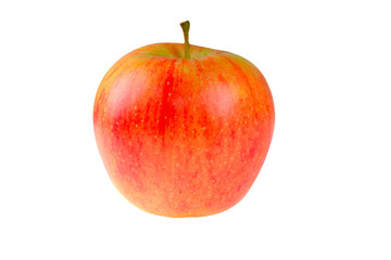 Closeup photo of red apple isolated on white background. Studio macrophoto.