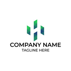 Modern and simple logo design for letter H