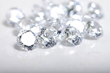 Close up shot of beautiful brilliant crystal zirconia diamond beads for jewelry 