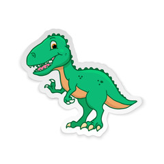 Cute Cartoon Dinosaur - T-rex tyrannosaurus rex. Vector