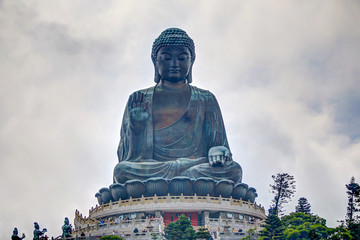 The Tian Tan Buddha (Big Buddha) at Ngong Ping on Lantau Island in Hong Kong