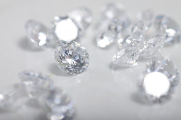 Close up shot of beautiful brilliant crystal zirconia diamond beads for jewelry 