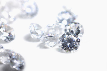 Close up shot of beautiful brilliant crystal zirconia diamond beads for jewelry 