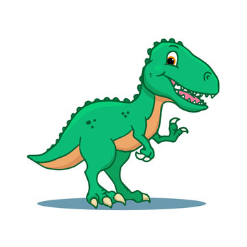 Cute Cartoon Dinosaur - T-rex tyrannosaurus rex. vector