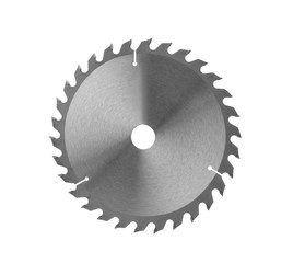 Saw disk isolated on white. Carpenter's tool