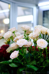 bridal bouquet of white rose flowers